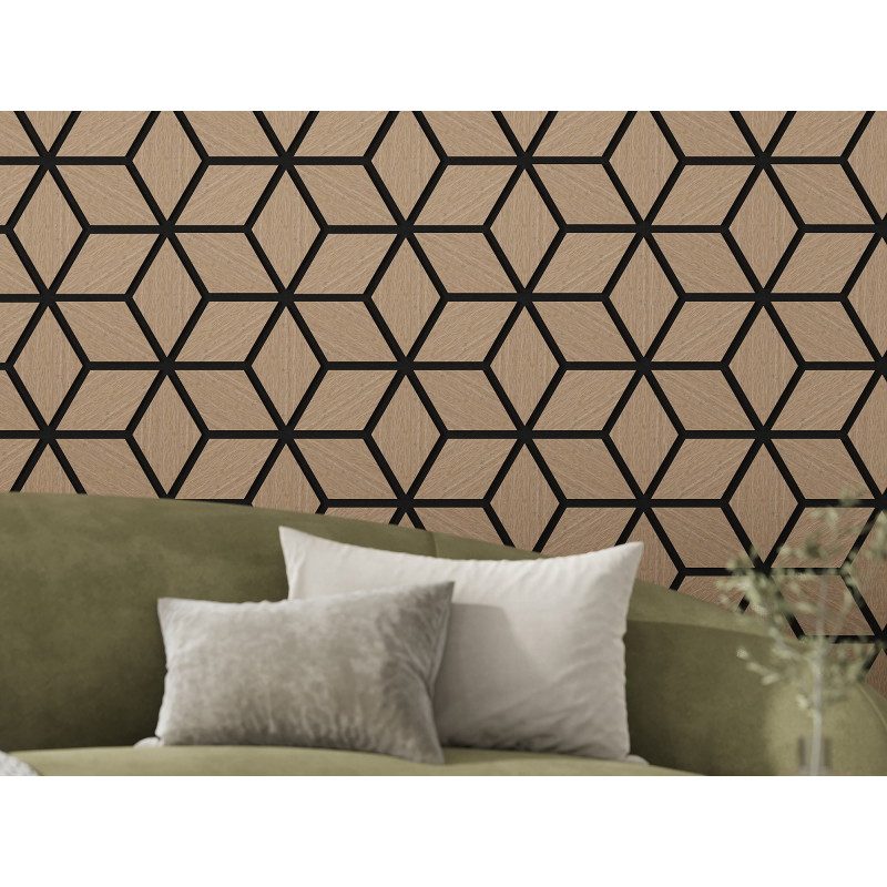 Mexen Form 02 garso slopinimo sieninis skydas 81 x 66 cm (4vnt.), 9 mm veltinis, techninis faneras, Šviesus Riešutas
