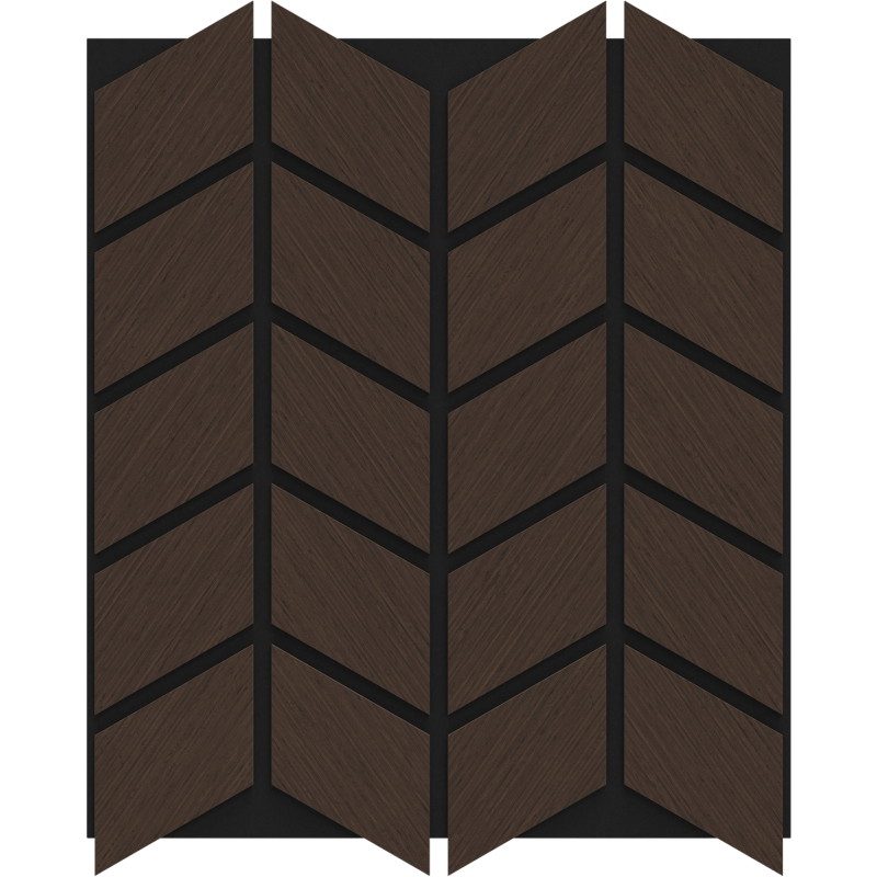 Mexen Form 03 sieninės akustinės plokštės 71,5 x 58 cm (4vnt.), 9 mm veltinis, techninis faneros lukštas, Mocca ąžuolas