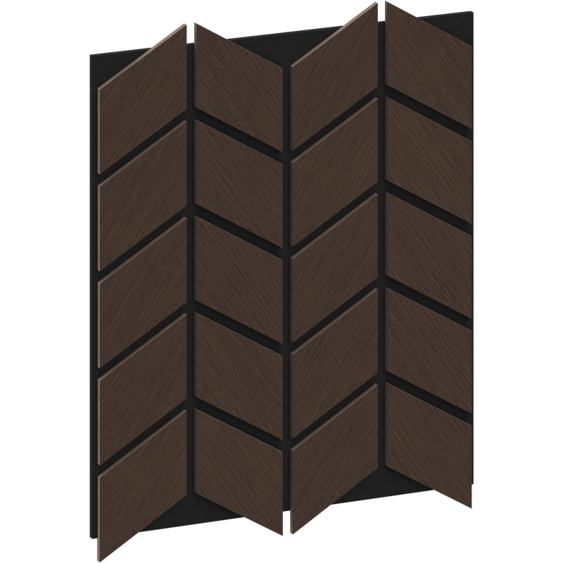 Mexen Form 03 sieninės akustinės plokštės 71,5 x 58 cm (4vnt.), 9 mm veltinis, techninis faneros lukštas, Mocca ąžuolas