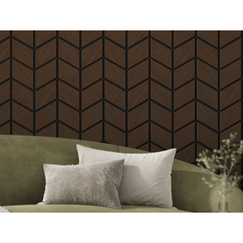 Mexen Form 03 sieninės akustinės plokštės 71,5 x 58 cm (4vnt.), 9 mm veltinis, techninis faneros lukštas, Mocca ąžuolas
