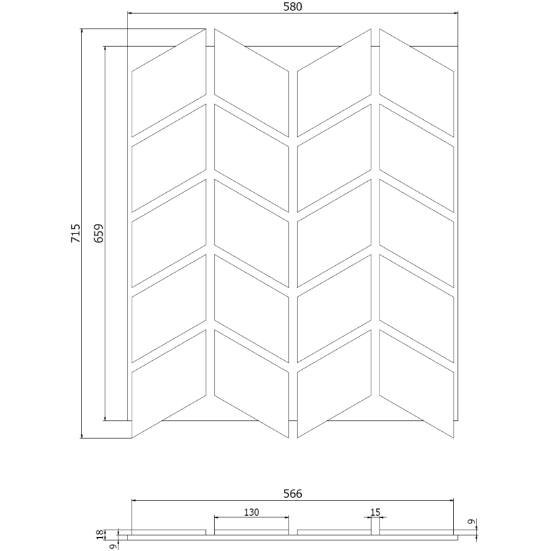 Mexen Lam-B sienos lamelės 275 x 30 cm, HDF plokštė 4 mm, techninis faneruotas fanera, Smėlio ąžuolas - S100-275307-3015-001