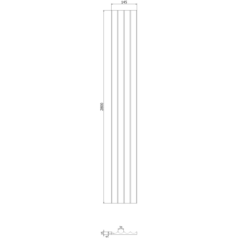 Mexen Strito 01 Strio 01 sieninės lamelės su rifliuotu paviršiumi 280 x 14,5 cm (2vnt), kapučino - S120-280-01-304