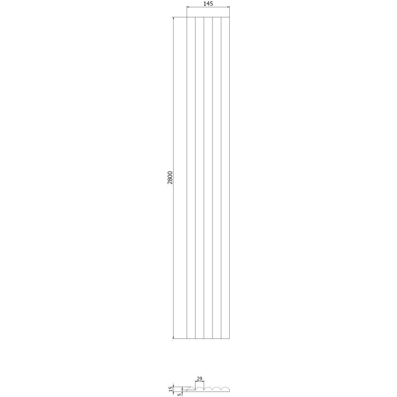 Mexen Strio 02 braižytos sienų plokštės 280 x 14,5 cm (2vnt), pilkai mėlyna - S120-280-02-308