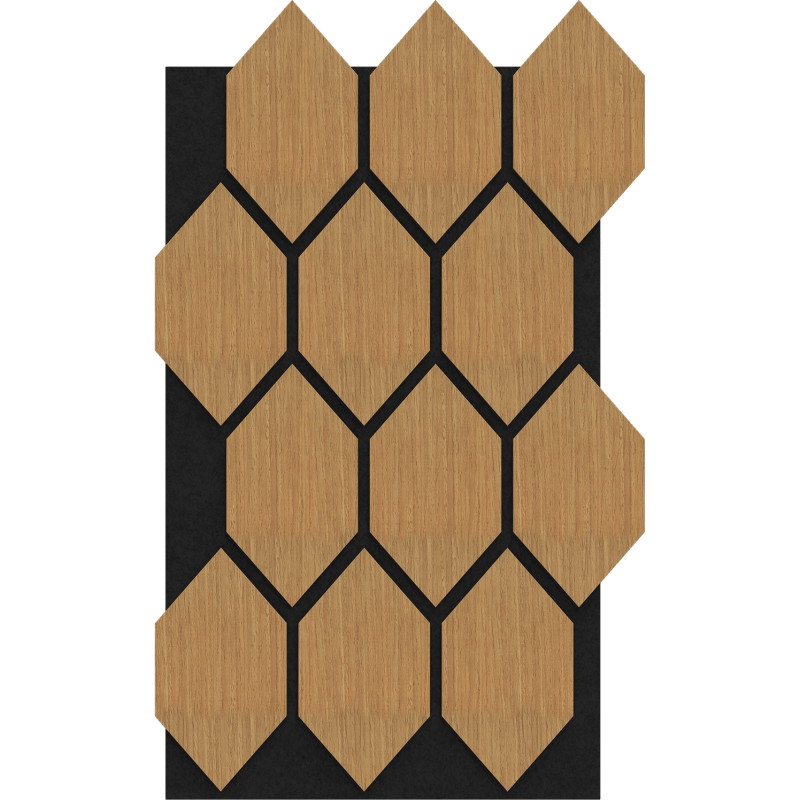 Mexen Form 01 akustinė sieninė plokštė 91 x 56 cm (4 vnt.), 9 mm veltinis, techninis faneras, Classic ąžuolas