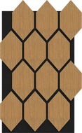 Mexen Form 01 akustinė sieninė plokštė 91 x 56 cm (4 vnt.), 9 mm veltinis, techninis faneras, Classic ąžuolas