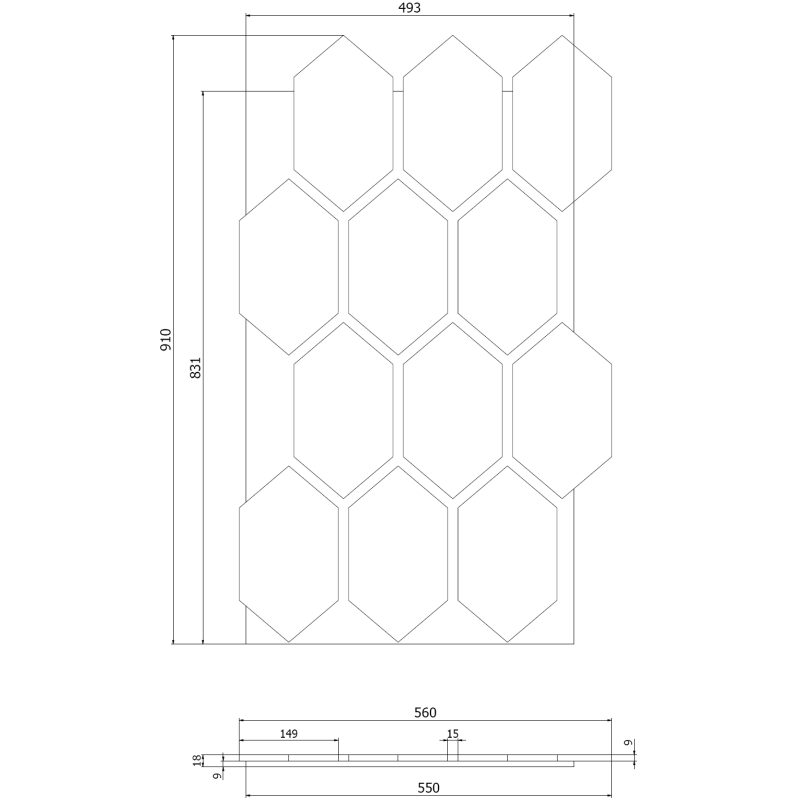 Mexen Lam-B sienos lamelės 275 x 30 cm, HDF plokštė 4 mm, techninis faneruotas fanera, Smėlio ąžuolas - S100-275307-3015-001