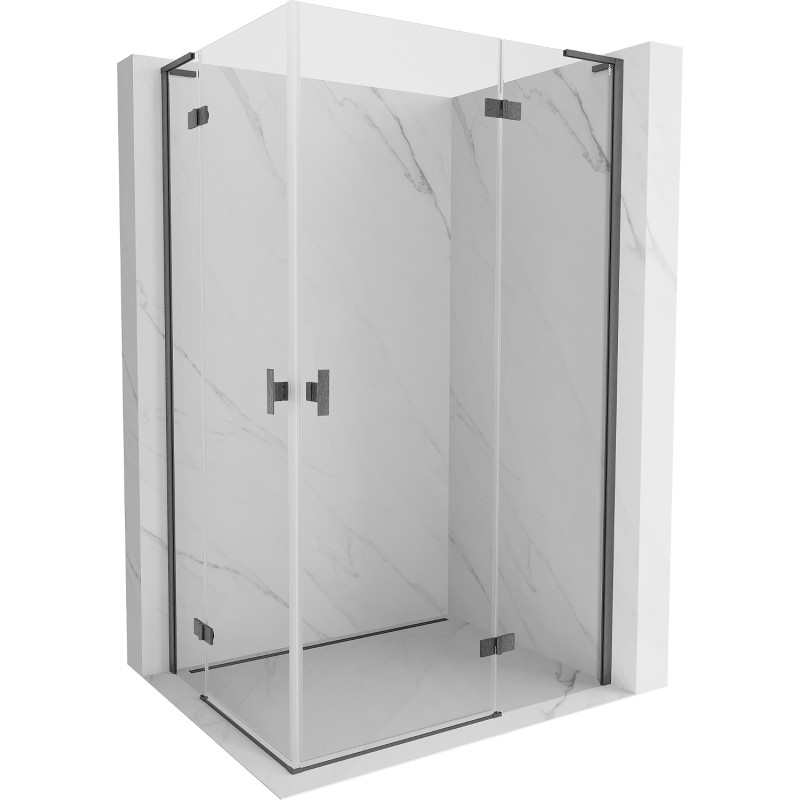 Mexen Mist-H L Duo dešinės pusės atidaromas dušo kabinos durys 70 x 120 cm, skaidrus, šlifuotas pistoleto spalvos pilkas
