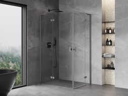 Mexen Mist-H L Duo dušo kabina varstoma kairinė 100 x 80 cm, skaidri, metalas - 8A5L-100L-080P-95-00