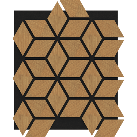 Mexen Form 02 akustinis sieninis skydas 81 x 66 cm (4 vnt.), 9 mm veltinis, techninis faneruotas ąžuolas Classic