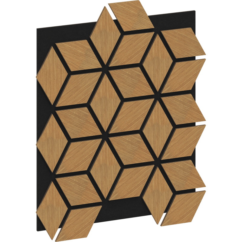Mexen Form 02 akustinis sieninis skydas 81 x 66 cm (4 vnt.), 9 mm veltinis, techninis faneruotas ąžuolas Classic