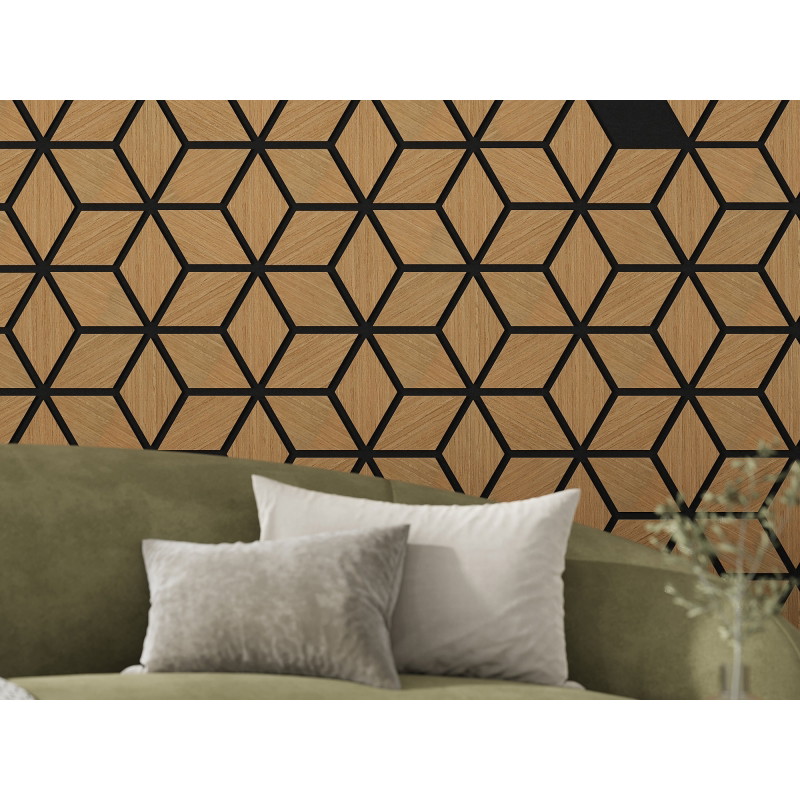 Mexen Form 02 akustinis sieninis skydas 81 x 66 cm (4 vnt.), 9 mm veltinis, techninis faneruotas ąžuolas Classic