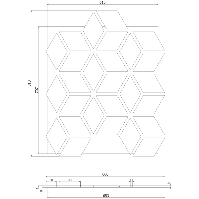 Mexen Lam-B sienos lamelės 275 x 30 cm, HDF plokštė 4 mm, techninis faneruotas fanera, Smėlio ąžuolas - S100-275307-3015-001