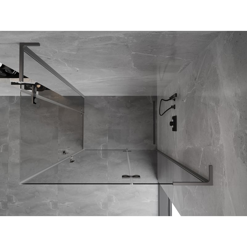 Mexen Mist-H L Dvigubas dešinysis dušo kabinos durys 100 x 105 cm, skaidrus, šautuvas metalas - 8A5L-100L-105P-95-00