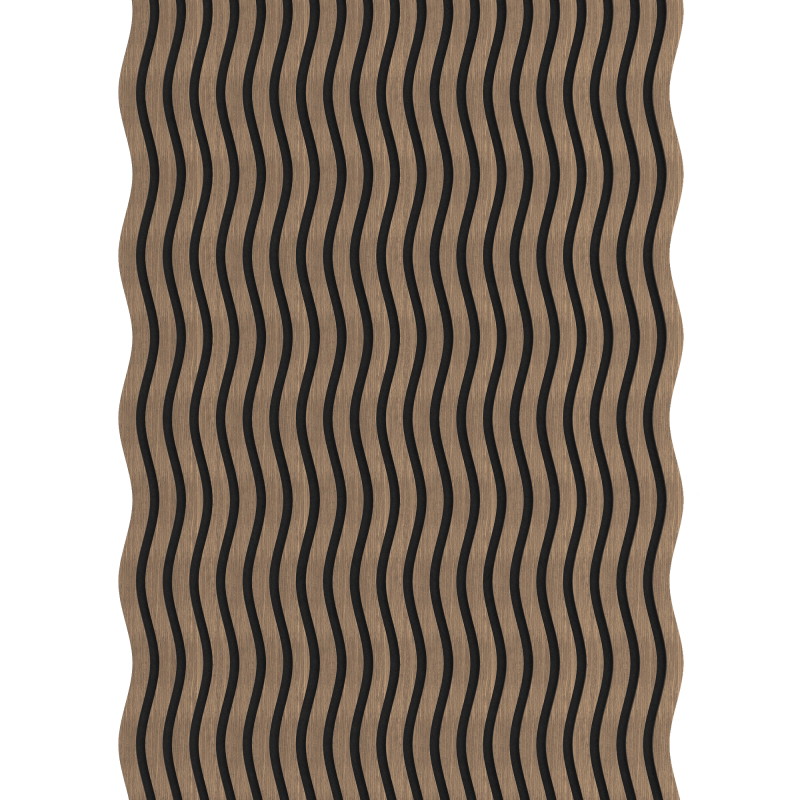 Mexen Lam-SF 01 akustinės sienų plokštės 280 x 30 cm, veltinis 9 mm, techninė fanera, Tamsusis Riešutas - S106-280-01-044