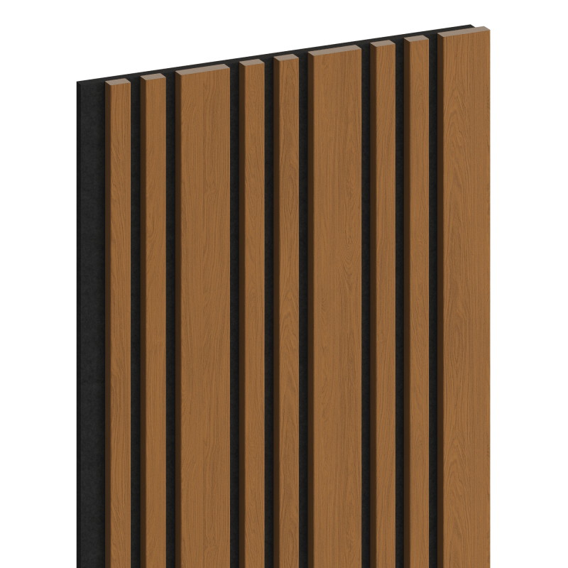 Mexen Lam-F Slim 01 Sieninės akustinės lamelės 280 x 36,5 cm, 9 mm veltinis, techninis fanieras, natūrali ąžuolo spalva