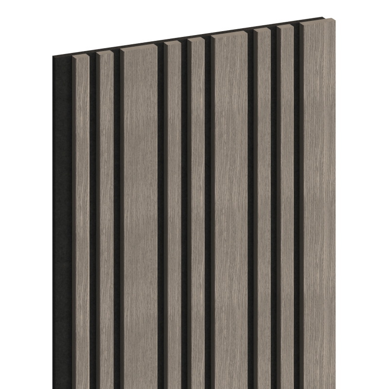 Mexen Lam-F Slim 01 akustinės sienų lamelės 280 x 36,5 cm, veltinis 9 mm, techninis faneruotas paviršius, Pilkas Ąžuolas