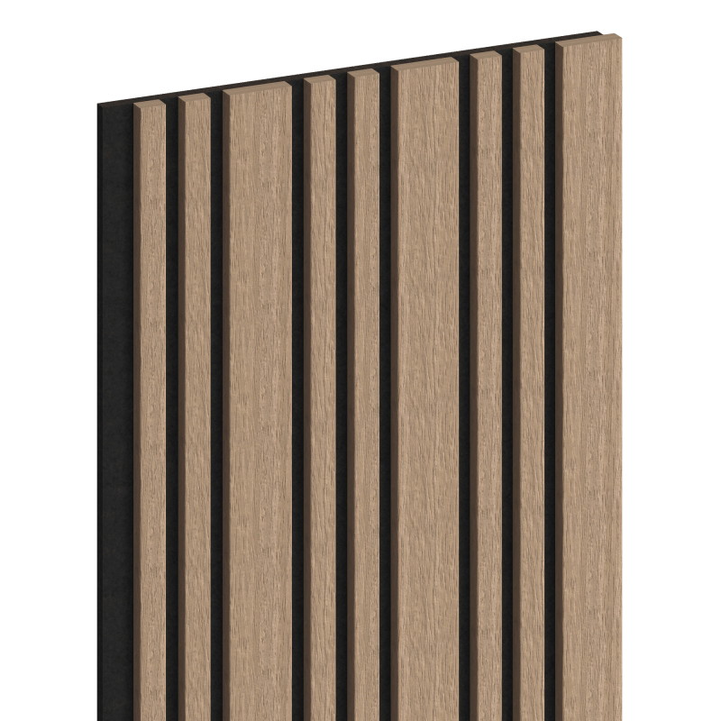 Mexen Lam-F Slim 01 akustinės sienų plokštės 280 x 36,5 cm, 9 mm veltinis, techninė fanera, Šviesus Riešutas