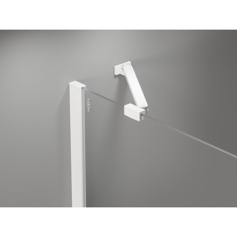 Mexen Mist-H dešros durys prausimosi teisės 135 cm, skaidrios, baltos - 8A5-135-001-20-00-P