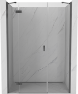 Mexen Mist-H kairios pusės 120 cm dušo durys, permatomos, tamsaus metalo - 8A5-120-001-95-00-L