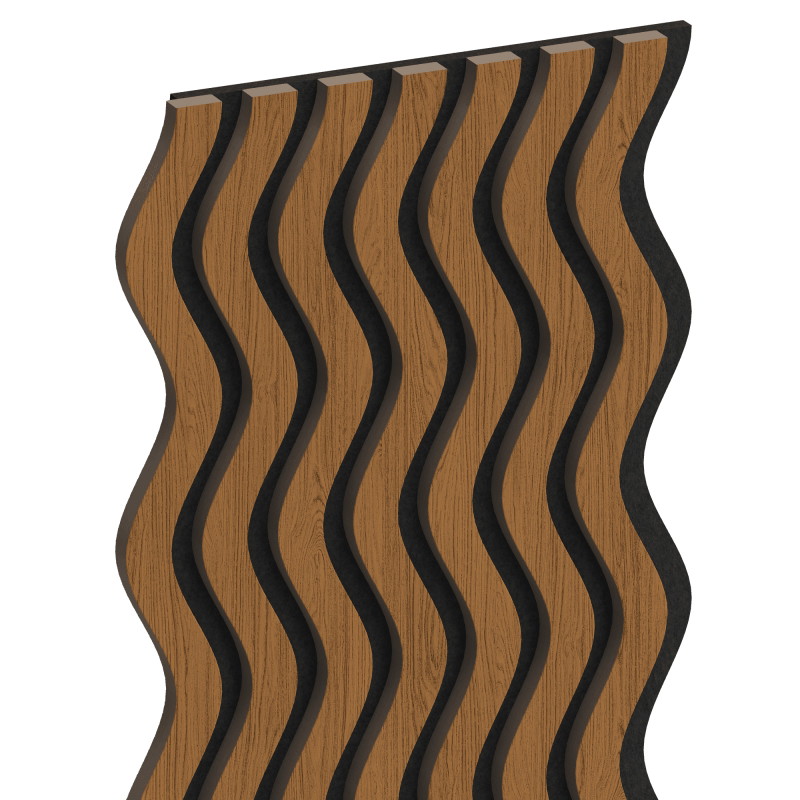 Mexen Lam-SF 02 akustinės sieninės lentelės 280 x 30 cm, veltinis 9 mm, techninis faneris, Natūralus ąžuolas