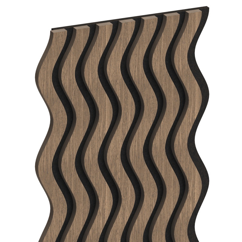 Mexen Lam-SF 02 akustinės sieninės juostos 280 x 30 cm, veltinio 9 mm, techninis lukštas, Tamsus Riešutas - S106-280-02-044