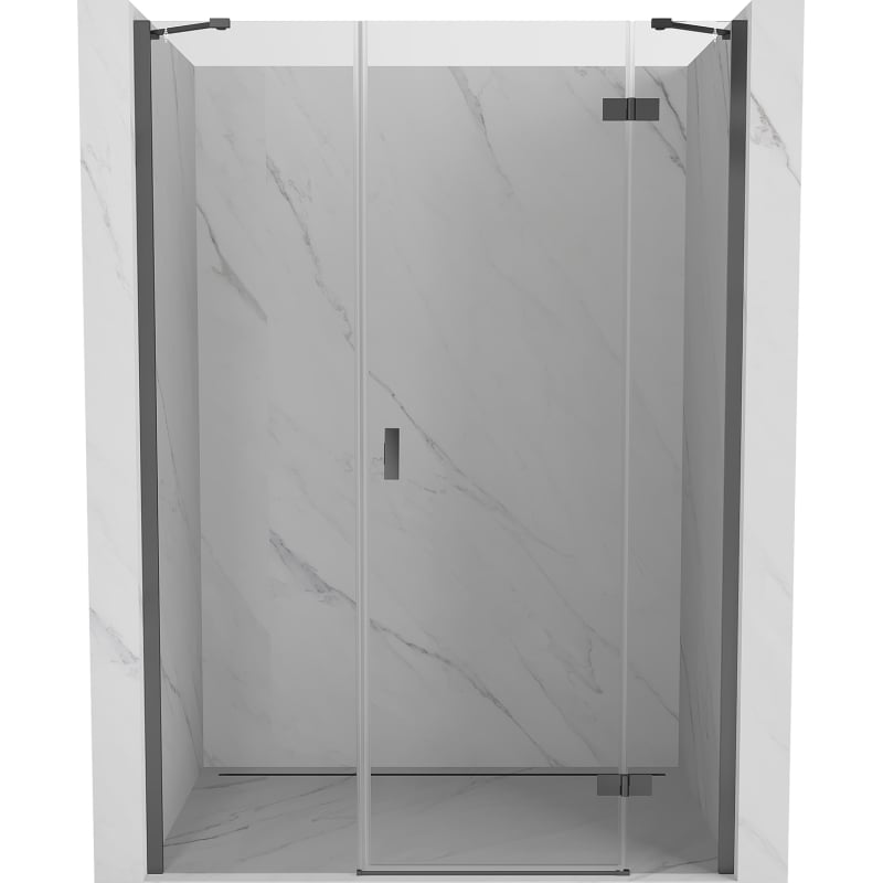 Mexen Mist-H dešinės pusės varstomos dušo durys, 135 cm, skaidrus, ginklų metalas - 8A5-135-001-95-00-P