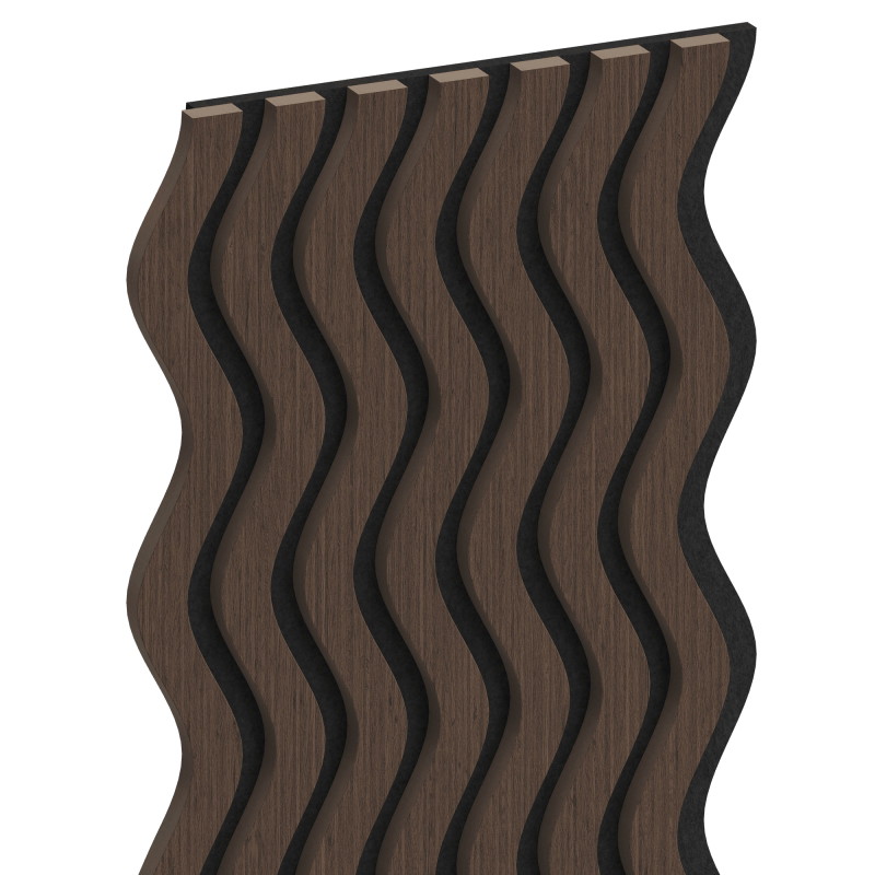 Mexen Lam-SF 02 akustinės sienų plokštės 280 x 30 cm, 9 mm veltinis, techninis fanera, Mocca ąžuolas - S106-280-02-045