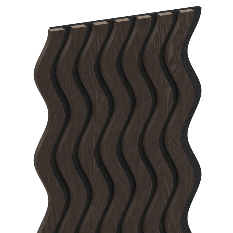 Mexen Lam-SF 02 akustinės sienų juostelės 280 x 30 cm, 9 mm veltinis, techninis fanera, Juodas ąžuolas - S106-280-02-046