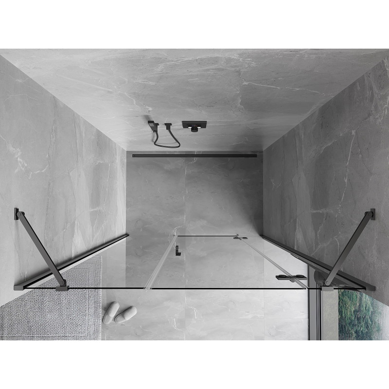 Mexen Mist-H dešinės pusės atveriamos dušo durys, 140 cm, skaidrios, metalinės - 8A5-140-001-95-00-P