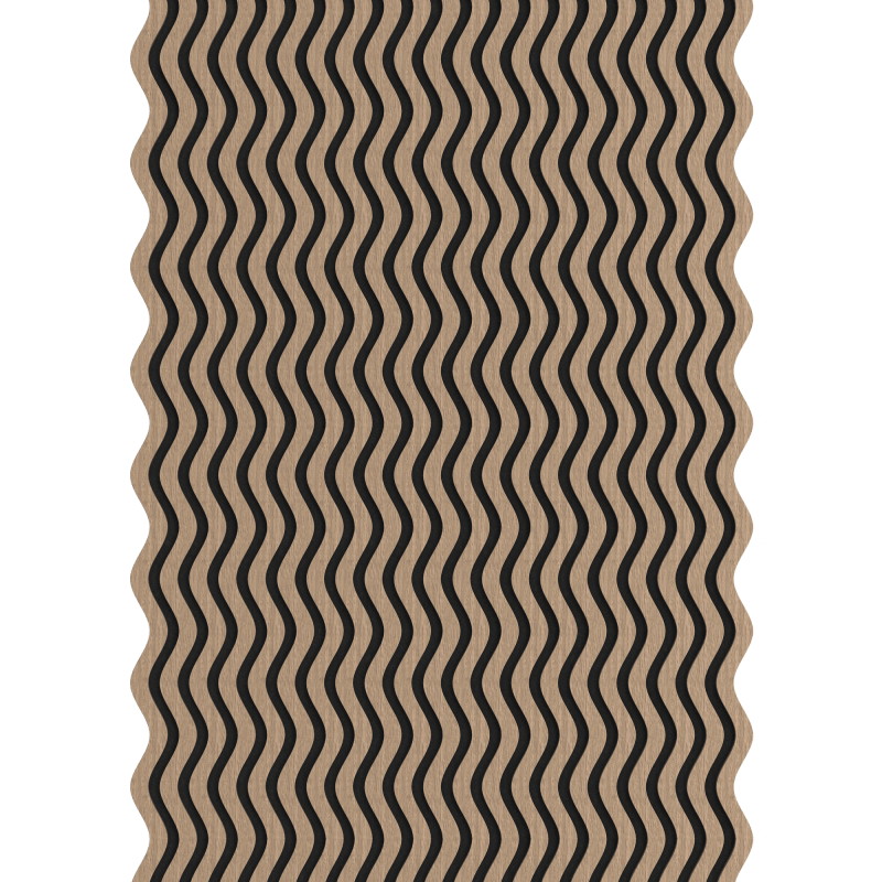 Mexen Lam-SF 02 sieninės akustinės plokštės 280 x 30 cm, 9 mm veltinis, techninis fanera, Šviesus Riešutas
