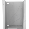 Mexen Mist-H L kairios pusės dušo durys, 125 cm, skaidrios, baltos - 8A5L-125-001-20-00-L