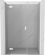 Mexen Mist-H L kairiosios pusės dušo durys 140 cm, skaidrios, baltos - 8A5L-140-001-20-00-L