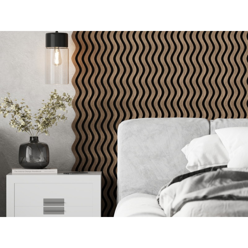 Mexen Lam-SF 02 akustinės sieninės juostos 280 x 30 cm, veltinio 9 mm, techninis lukštas, Tamsus Riešutas - S106-280-02-044