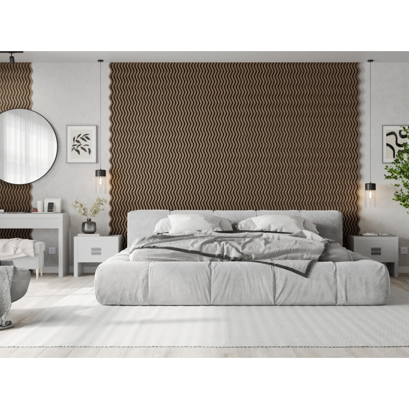 Mexen Lam-SF 02 akustinės sieninės juostos 280 x 30 cm, veltinio 9 mm, techninis lukštas, Tamsus Riešutas - S106-280-02-044