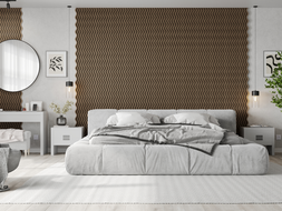 Mexen Lam-SF 02 akustinės sieninės juostos 280 x 30 cm, veltinio 9 mm, techninis lukštas, Tamsus Riešutas - S106-280-02-044