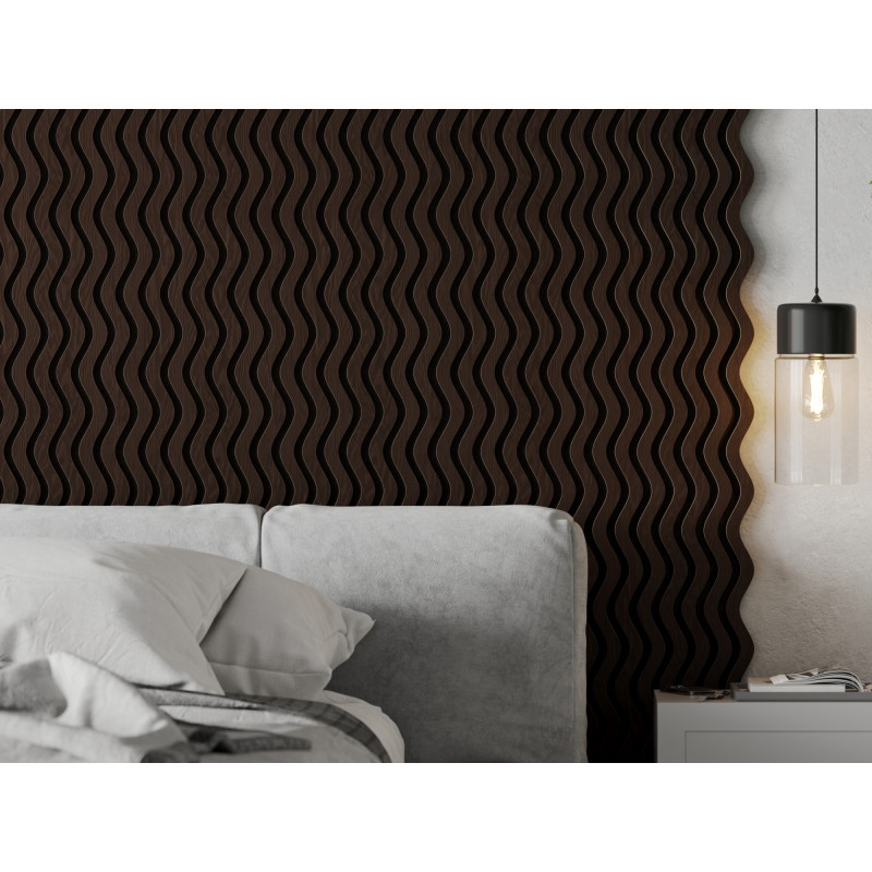 Mexen Lam-SF 02 akustinės sienų juostelės 280 x 30 cm, 9 mm veltinis, techninis fanera, Juodas ąžuolas - S106-280-02-046