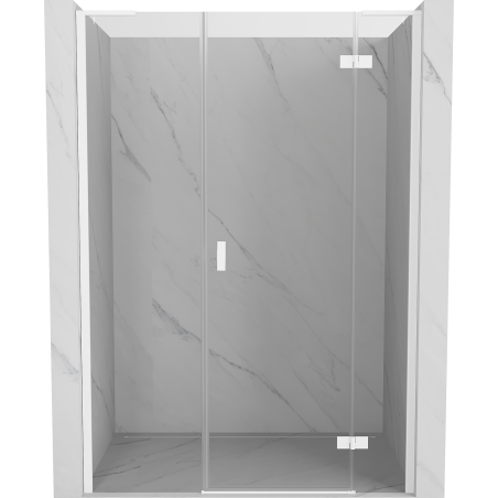 Mexen Mist-H L dešinės pusės atveriamos dušo durys 130 cm, skaidrios, baltos - 8A5L-130-001-20-00-P