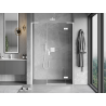 Mexen Mist-H L dešinės pusės dušo durys, varstomos, 155 cm, skaidrios, baltos - 8A5L-155-001-20-00-P