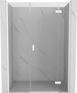 Mexen Mist-H L dešinės pusės atveriamos dušo durys 160 cm, permatomos, baltos - 8A5L-160-001-20-00-P