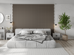 Mexen Lam-SF 01 sieninės akustinės plokštės 280 x 30 cm, veltinis 9 mm, techninis fanera, Pilkas Ąžuolas - S106-280-01-043