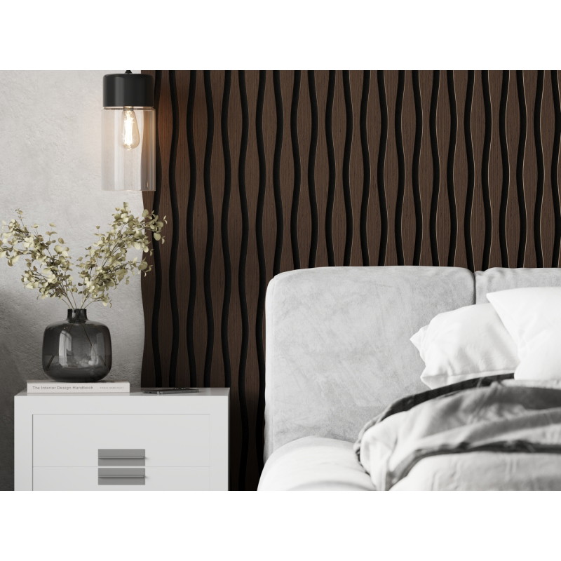 Mexen Lam-SF 01 Lam-SF 26 sienų akustinės lamelės 280 x 30 cm, 9 mm veltinis, techninis faneros sluoksnis, Mocca ąžuolas