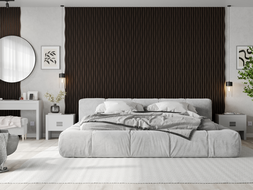 Mexen Lam-SF 01 Lam-SF 26 akustinės sienų juostelės 280 x 30 cm, 9 mm veltinis, techninė fanera, Juodasis Ąžuolas