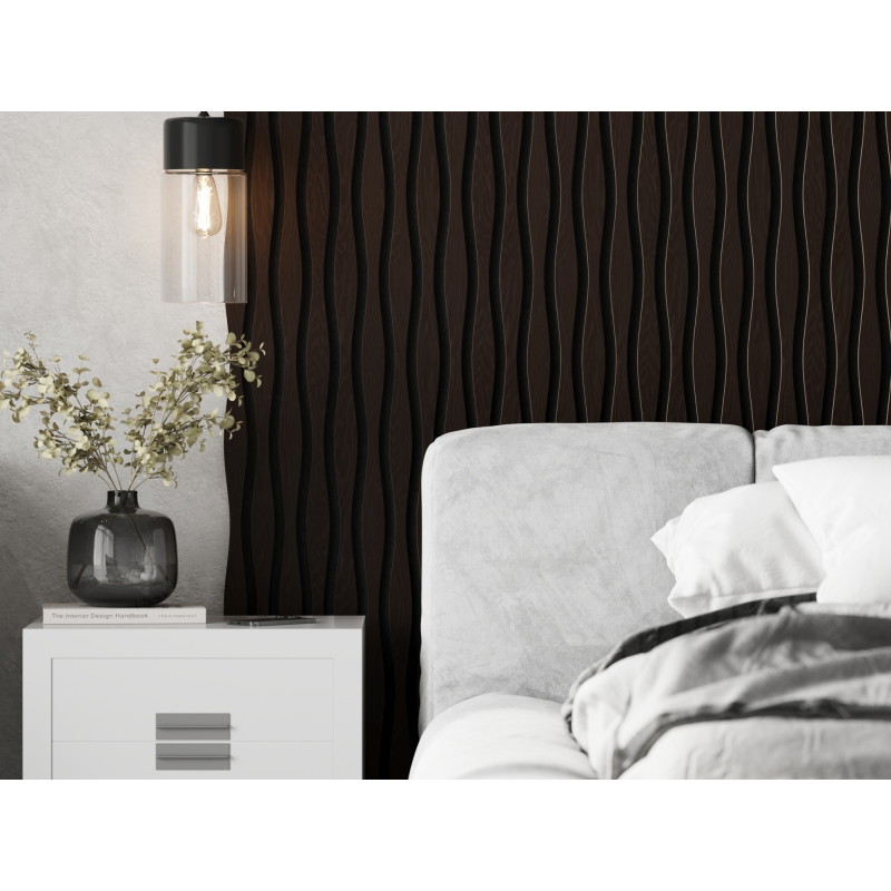 Mexen Lam-SF 01 Lam-SF 26 akustinės sienų juostelės 280 x 30 cm, 9 mm veltinis, techninė fanera, Juodasis Ąžuolas