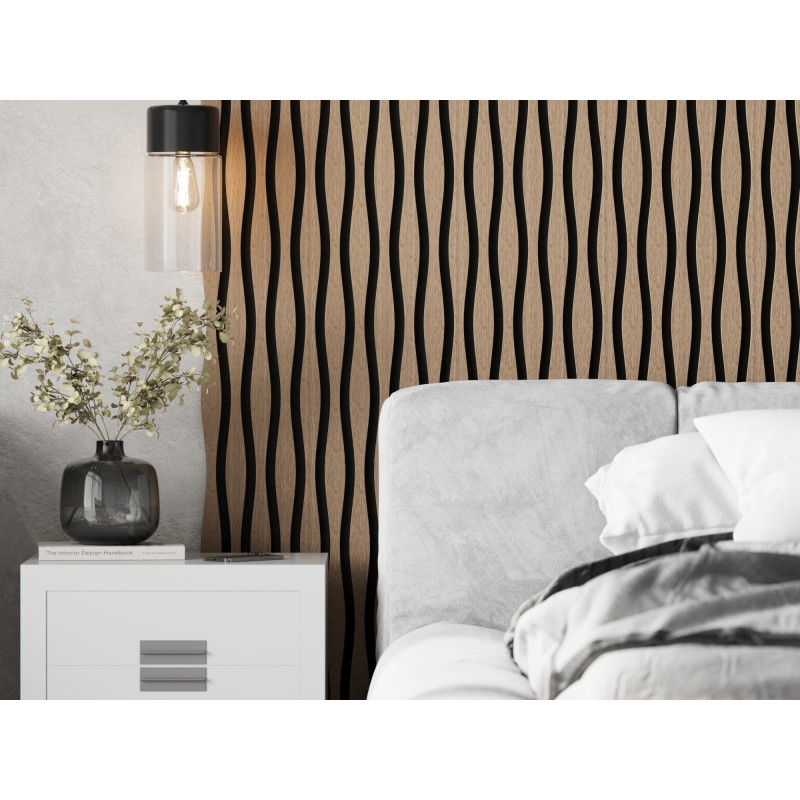Mexen Lam-SF 01 Lam-SF 26 akustinės sienų lamelės 280 x 30 cm, veltinis 9 mm, techninis fanera, Šviesus Riešutas