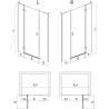 Mexen Mist-H L kairios pusės 140 cm atveriamos dušo durys, skaidrios, šlifuota pistoletų pilka - 8A5L-140-001-66-00-L