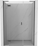 Mexen Mist-H L kairiosios pusės 160 cm pločio dušo durys, permatomos, matinė pilka - 8A5L-160-001-66-00-L