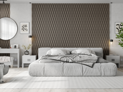 Mexen Lam-SF 01 Lam-SF 26 akustinės sieninės plokštės 280 x 30 cm, 9 mm veltinis, techninis faneras, Pilkas Ąžuolas