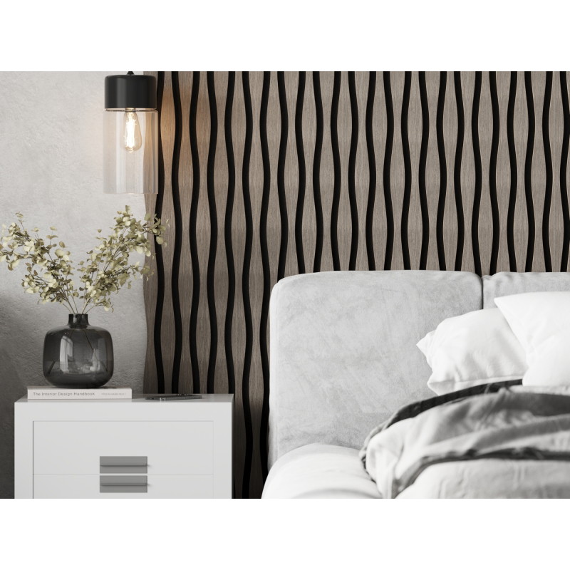 Mexen Lam-SF 01 Lam-SF 26 akustinės sieninės plokštės 280 x 30 cm, 9 mm veltinis, techninis faneras, Pilkas Ąžuolas