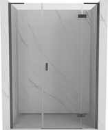 Mexen Mist-H L dešimties durų dušas dešinė 125 cm, permatomas, šlifuotas ginklų pilkas - 8A5L-125-001-66-00-P