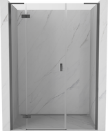Mexen Mist-H L kairioji atveriama dušo durys 155 cm, permatomos, ginklų metalas - 8A5L-155-001-95-00-L
